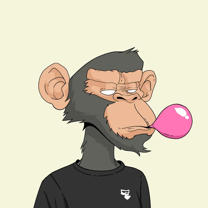 Ape blowing bubblegum